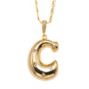 18K Gold Plated Bubbly Initial Necklace