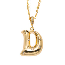 18K Gold Plated Bubbly Initial Necklace