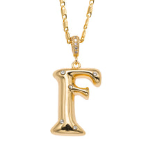 18K Gold Plated Bubbly Initial Necklace