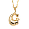 18K Gold Plated Bubbly Initial Necklace