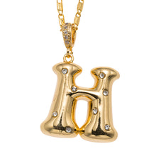 18K Gold Plated Bubbly Initial Necklace