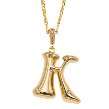 18K Gold Plated Bubbly Initial Necklace