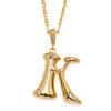 18K Gold Plated Bubbly Initial Necklace