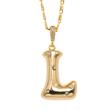 18K Gold Plated Bubbly Initial Necklace