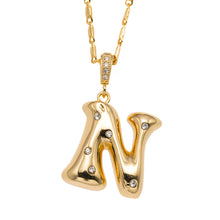 18K Gold Plated Bubbly Initial Necklace