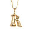 18K Gold Plated Bubbly Initial Necklace