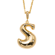 18K Gold Plated Bubbly Initial Necklace