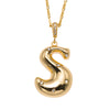 18K Gold Plated Bubbly Initial Necklace