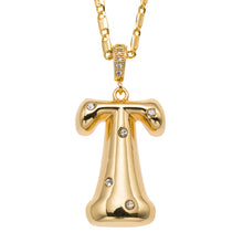 18K Gold Plated Bubbly Initial Necklace