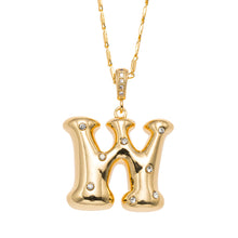 18K Gold Plated Bubbly Initial Necklace
