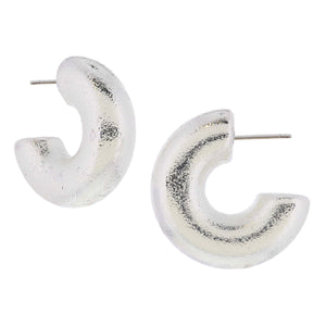 Chunky Textured Hoops - Silver or Gold