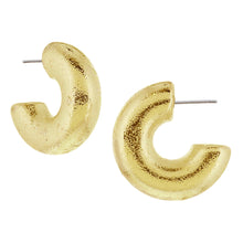 Chunky Textured Hoops - Silver or Gold