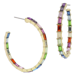 18K Plated Colorful Baguette Earrings