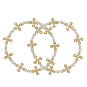 Hannah Bracelet Set - Pearl or Silver