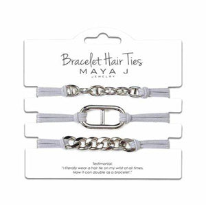 Maya J Grey Bracelet Hair Ties