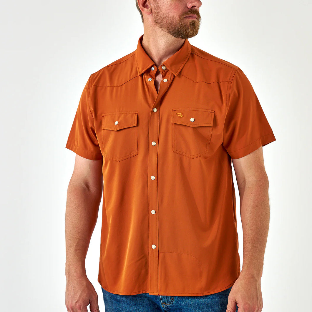 Burlebo Performance Western Shirt - Orange