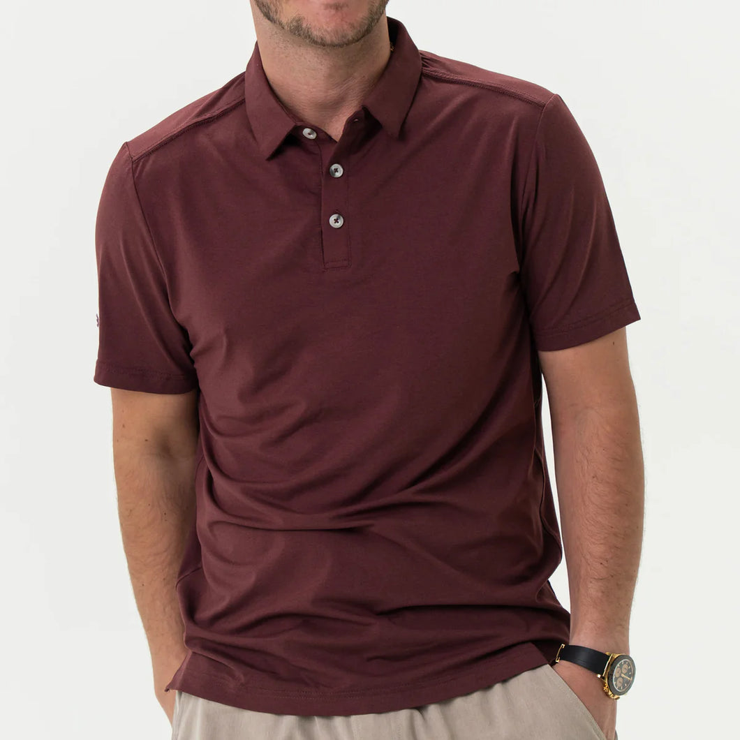 Burlebo Performance Polo - Heather Maroon