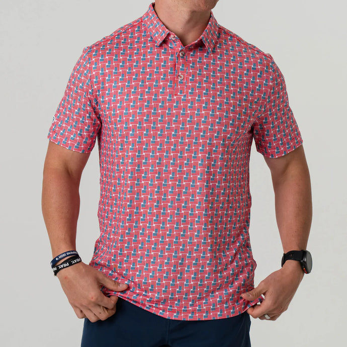 Burlebo Performance Polo - American Flag Print