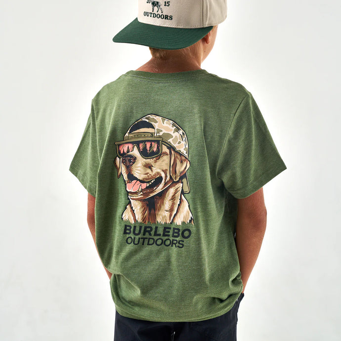 Burlebo Youth Tee -  Mallard Camo Dog
