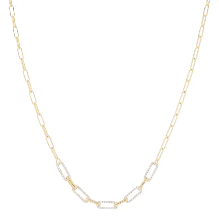 18K Gold Plated Paperclip Chain Necklace