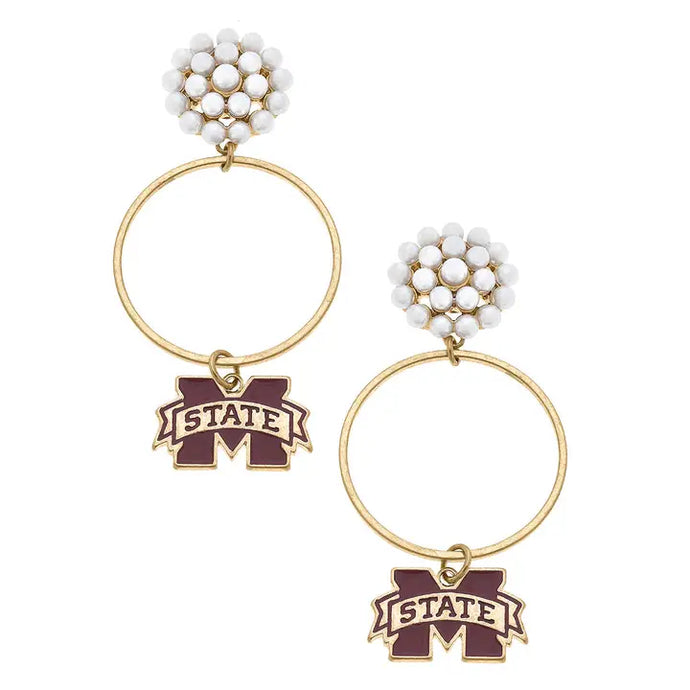 Pearl Cluster Gameday Earring