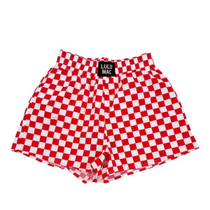 LULU MAC Red Checkered Shorts