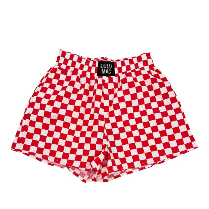 LULU MAC Red Checkered Shorts