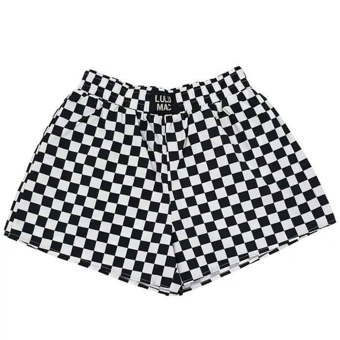LULU MAC Black Checkered Shorts