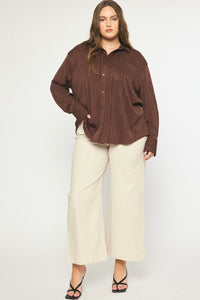Cacao Textured Curvy Top