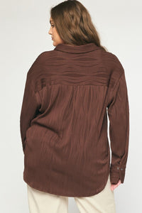 Cacao Textured Curvy Top