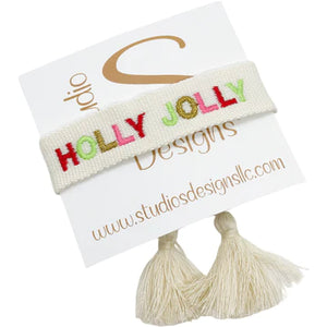 Embroidered Tassel Bracelet - Christmas Collection