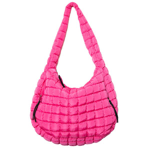 Quilted Hobo Tote Bag - Multiple Options