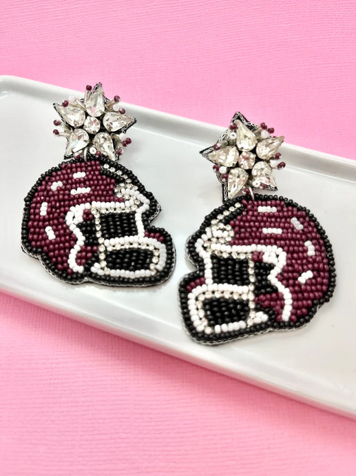 Game Day Helmet Earrings - Multiple Options