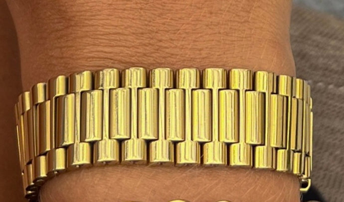 Thick Gold Watchband Bracelet