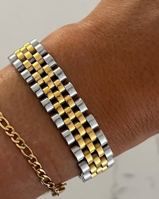 Thich Watchband 2 Tone Bracelet