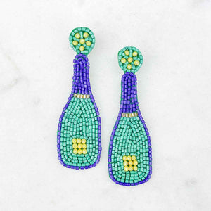 Champagne Mardi Gras Earrings