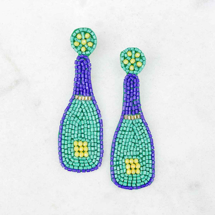 Champagne Mardi Gras Earrings