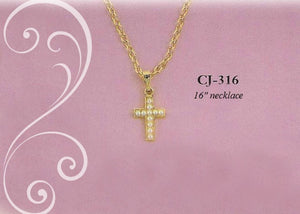 Seed Pearl Cross Necklace