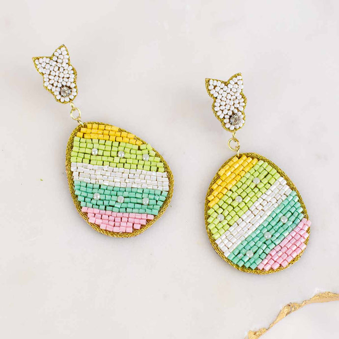 Easter Egg Beaded Earrings