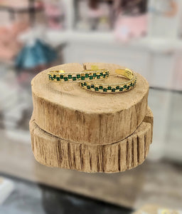 Bracha Emerald and Gold Cuff Bracelet