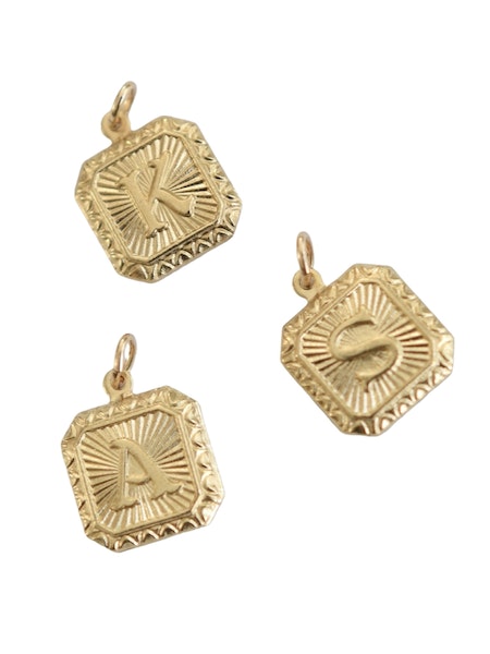 Farrah B Square Initial Letter Charms
