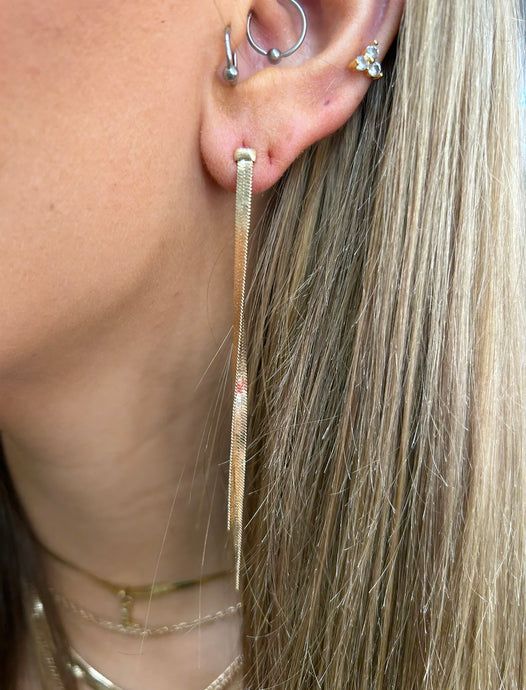 Herringbone Chain Earrings-Gold and Silver
