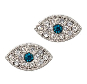 Silver Evil Eye Stud Earrings