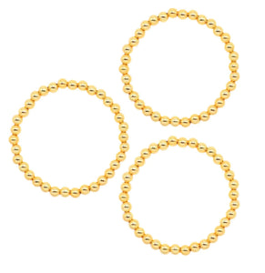 6mm plated gold ball bracelet