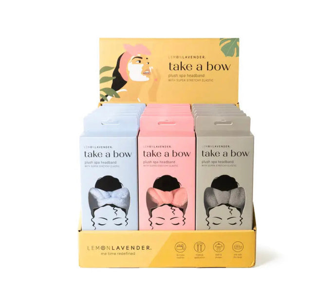 Lemon Lavender Take a Bow Ultra Plush Spa Headband