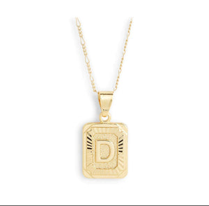 Bracha Initial Card Necklace