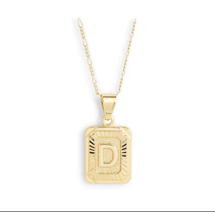 Bracha Initial Card Necklace