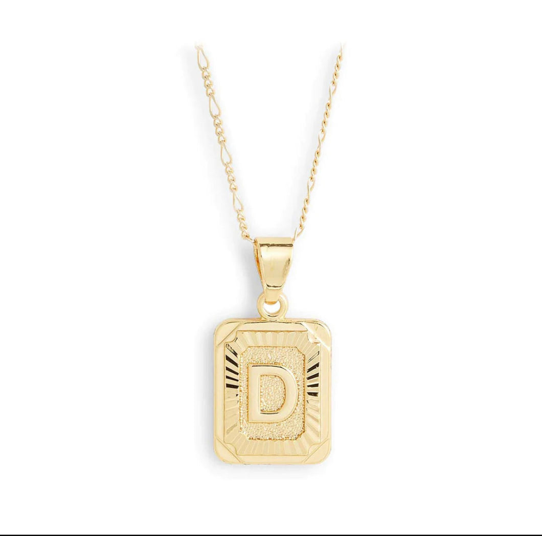 Bracha Initial Card Necklace