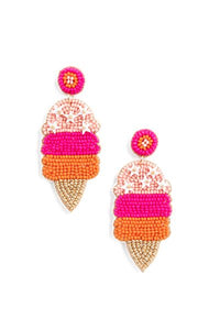 LAURA JANELLE Pink Ice Cream Cone Earrings