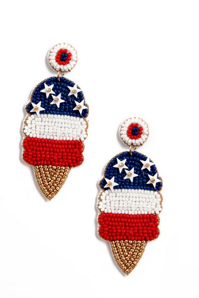 LAURA JANELLE Red White Blue Ice Cream Earrings